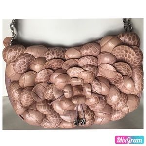 Brighton Pink Leather Rosebuds Shoulder Bag Purse